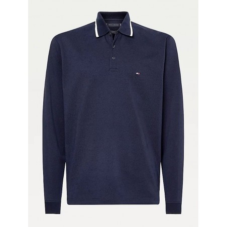 Polo manches longues marine tommy hilfiger