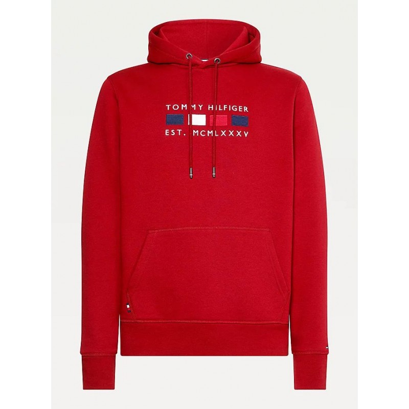 Sweat rouge tommy hilfiger homme