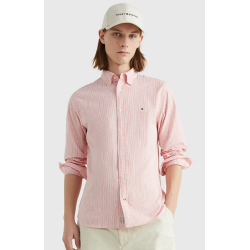 CHEMISE COUPE STANDARD 1985 COLLECTION TH FLEX ROSE/BLANC TOMMY HILFIGER