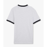 T-shirt EDEN PARK manches courtes blanc rayé