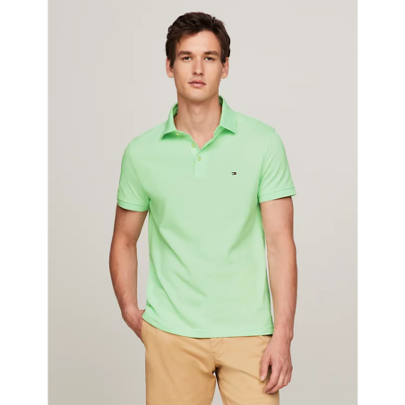 POLO VERT MENTHE TOMMY HILFIGER 1985 COLLECTION À DRAPEAU BRODÉ